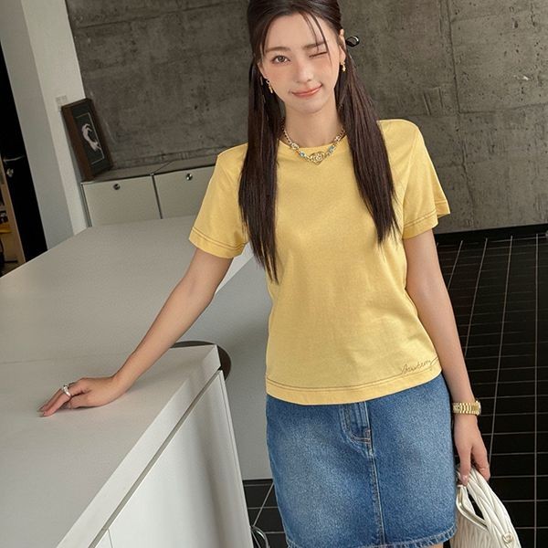新色登場☆バーバリー ロゴ刺繍 コットン Tシャツ 偽物 Baz22860